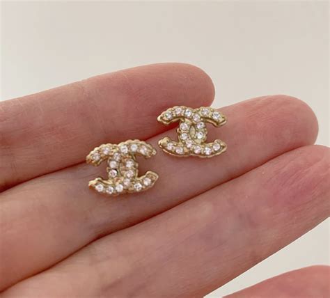 chanel gold diamond earrings|authentic chanel earrings.